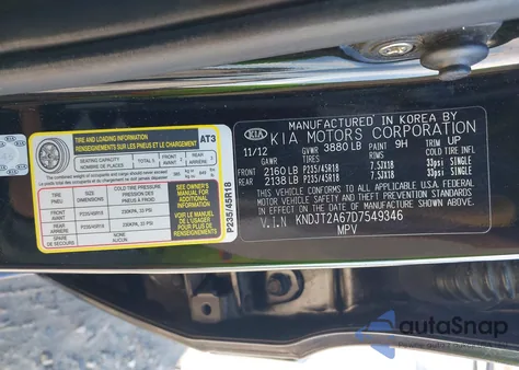 2013 Kia Soul ! from USA, damaged, VIN KNDJT2A67D7549346